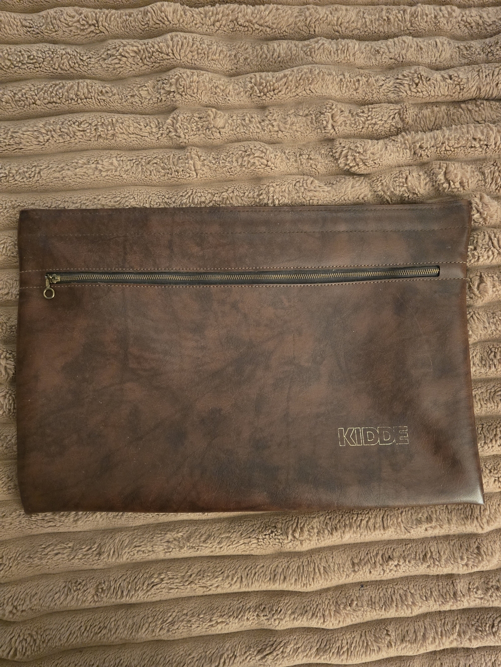 Vintage KIDDE Company Brown Leather Travel Pouch - Men's Document Organizer.
